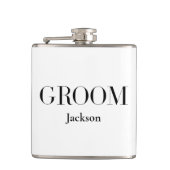 Flasques Groom Personnalisé Blanc Noir Moderne Simple (Devant)