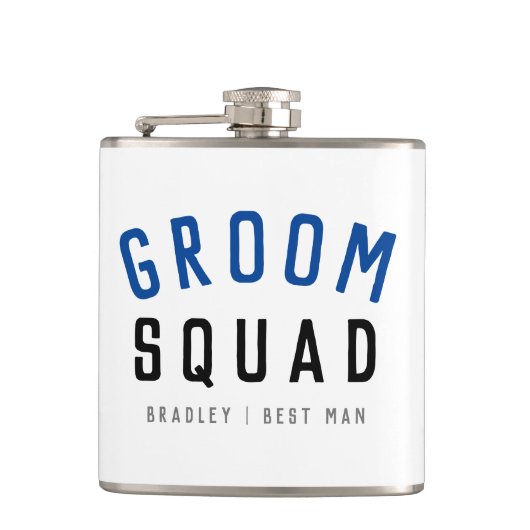 Flasques Groom Squad | Moderne Bachelor Groomsman Design (Devant)