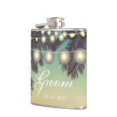 Flasques Groom Whiskey Flask Plage Coucher de soleil Palmie (Gauche)