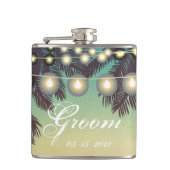 Flasques Groom Whiskey Flask Plage Coucher de soleil Palmie (Devant)