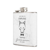 Flasques Groomsman Best Man Groom Wolf White Background (Gauche)