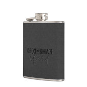 Flasques Groomsman Black Faux Leather Black Text (Gauche)