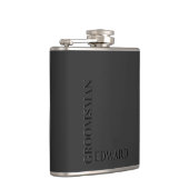 Flasques Groomsman Black Typographie Embossée Look Monogram (Droite)
