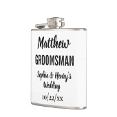 Flasques Groomsman Cadeau Moderne Typographie Mariage (Gauche)
