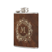 Flasques Groomsman de monogramme d'or rustique (Gauche)