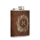 Flasques Groomsman de monogramme d'or rustique (Droite)