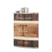 Flasques Groomsman Mariage en bois rustique (Gauche)