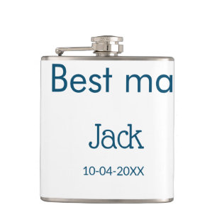 Flasques groomsman meilleur man ajouter nom texte bachelore