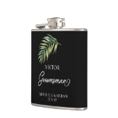 Flasques Groomsman Palm Leaf N'Importe Couleur Hip (Gauche)