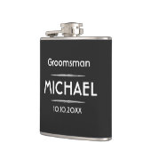 Flasques Groomsman Personnalisé Noir Classique (Gauche)