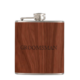 Flasques Groomsman Rustic Mariage Bois