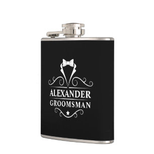 Flasques Groomsman Tuxedo Cravate noir
