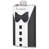 Flasques Groomsman Tuxedo 🎩 Élégant Script de Bling (Gauche)