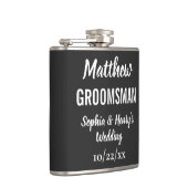 Flasques Groomsman Typographie moderne Mariage noir (Droite)