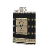 Flasques Groomsman Vieux or et noir Mariage Steampunk (Gauche)