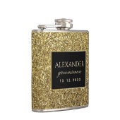 Flasques Groomsmans modernes en noir et or (Droite)