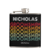 Flasques Groomsmen de style rétro monogramme Mariage (Devant)