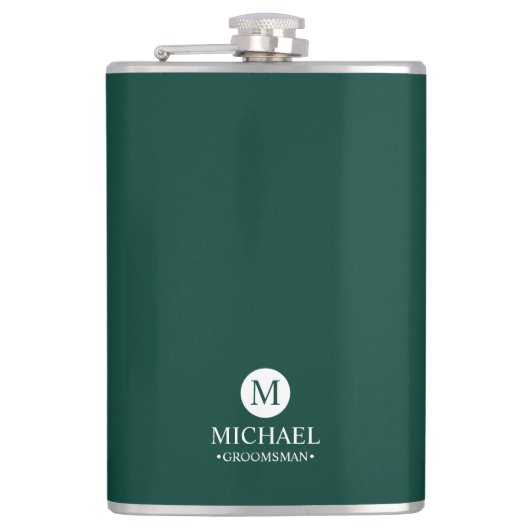 Flasques Groomsmen Personnalisé Classique Monogramme et nom (Devant)