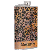 Flasques Gros engrenages Rusty Steampunk Nom personnalisé (Droite)