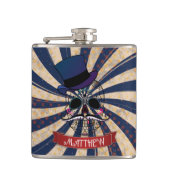 Flasques Grunge Circus Sugar Skull Ringmaster Personalised (Devant)