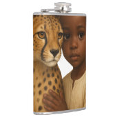 Flasques Guépard et garçon : Lien du sauvage et de l'innoce (Droite)