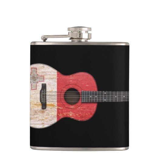 Flasques Guitare acoustique âgée et utilisée de drapeau (Devant)