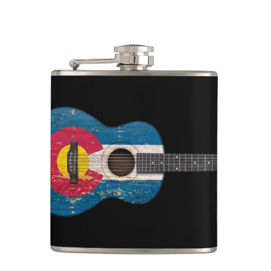Flasques Guitare acoustique âgée et utilisée de drapeau du (Devant)