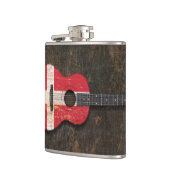 Flasques Guitare acoustique rayée et utilisée de drapeau (Gauche)