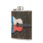 Flasques Guitare acoustique rayée et utilisée de drapeau du (Gauche)