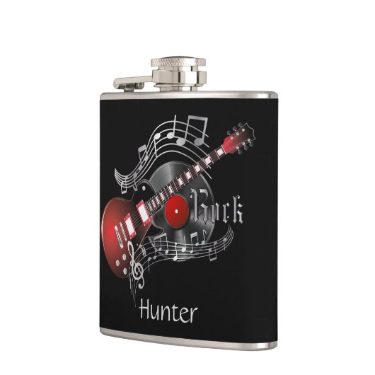 Flasques Guitare rouge électrique de roche - noir (Gauche)