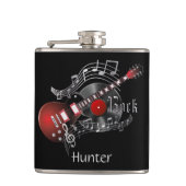 Flasques Guitare rouge électrique de roche - noir (Devant)