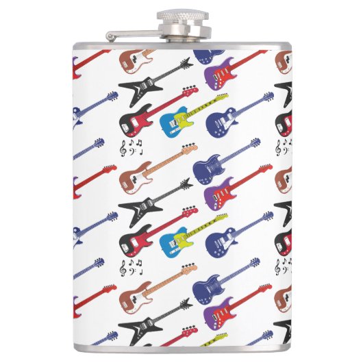 Flasques Guitares et notes musicales (Devant)