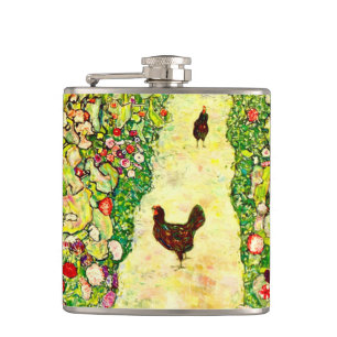 Flasques Gustav Klimt Garden with Chickens