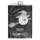 Flasques Halloween balai sorcière, globe oculaire effrayant (Devant)