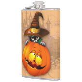 Flasques Halloween Cute Kitty Witch et ami Citrouille (Gauche)