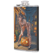 Flasques Halloween Monster Jack-o-Lantern & Bat Vixen Girl (Gauche)