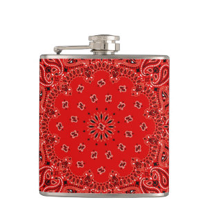 Flasques Hanche occidentale rouge d'enveloppe de tissu