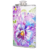 Flasques Hand Painted Purple Pansy Pansies floral (Gauche)