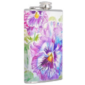 Flasques Hand Painted Purple Pansy Pansies floral (Droite)