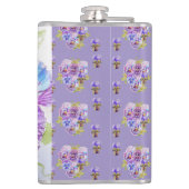 Flasques Hand Painted Purple Pansy Pansies floral (Dos)