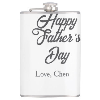 Flasques Happy father's day gray name love best Daddy ever 