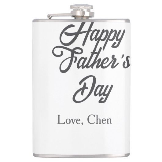 Flasques Happy father's day gray name love best Daddy ever  (Devant)