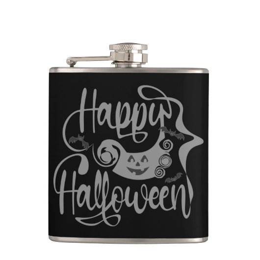 Flasques Happy Halloween chauves-souris Jack-o'-lantern (Devant)