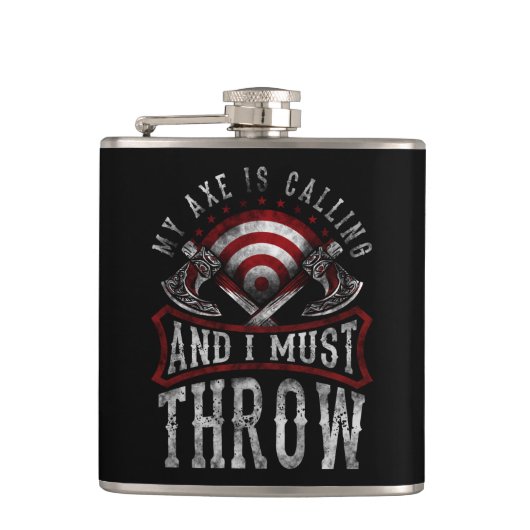 Flasques Hatchet Ax Jetant La Bonnet Mon Ax Appelle (Devant)