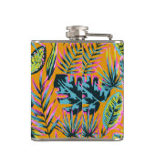 Flasques Hawaiian Tropical Feuilles Et Plante Imprimer Moti (Dos)