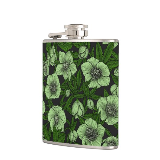 Flasques Hellebores blancs avec feuille (Gauche)