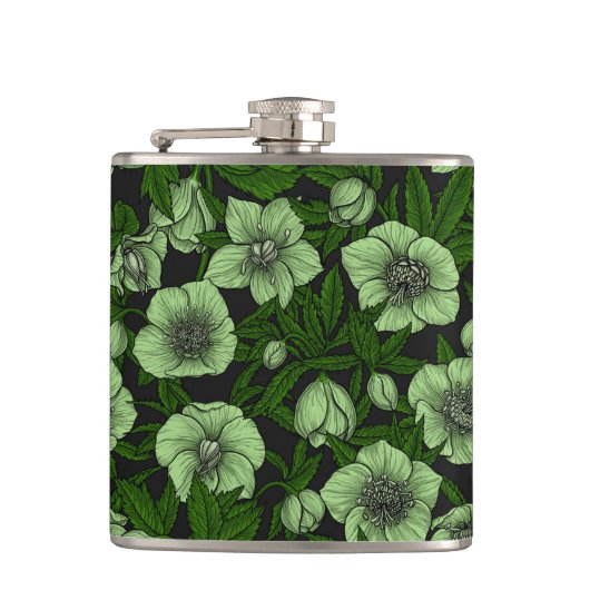 Flasques Hellebores blancs avec feuille (Devant)