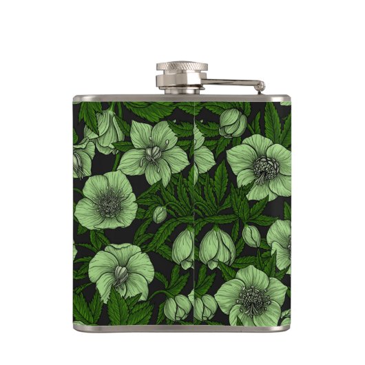 Flasques Hellebores blancs avec feuille (Dos)