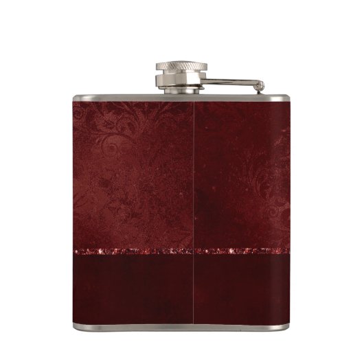 Flasques Henné Romance | Red Satiny Grunge Damask (Dos)