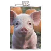 Flasques Heureux Comme Un Cochon Bébé Dans Un Patch Citroui (Devant)